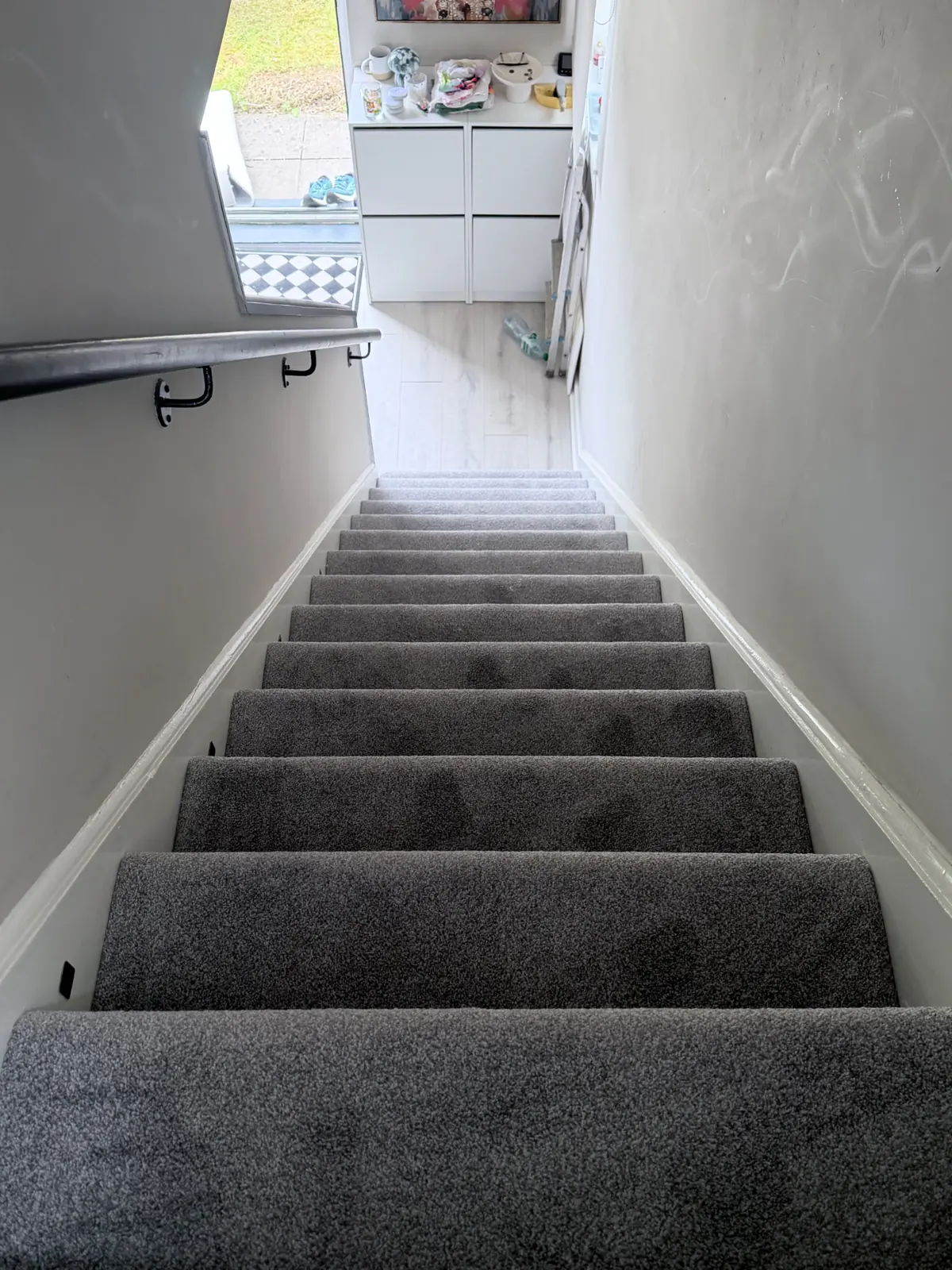 Grey stair carpet fitted in a Darlington house