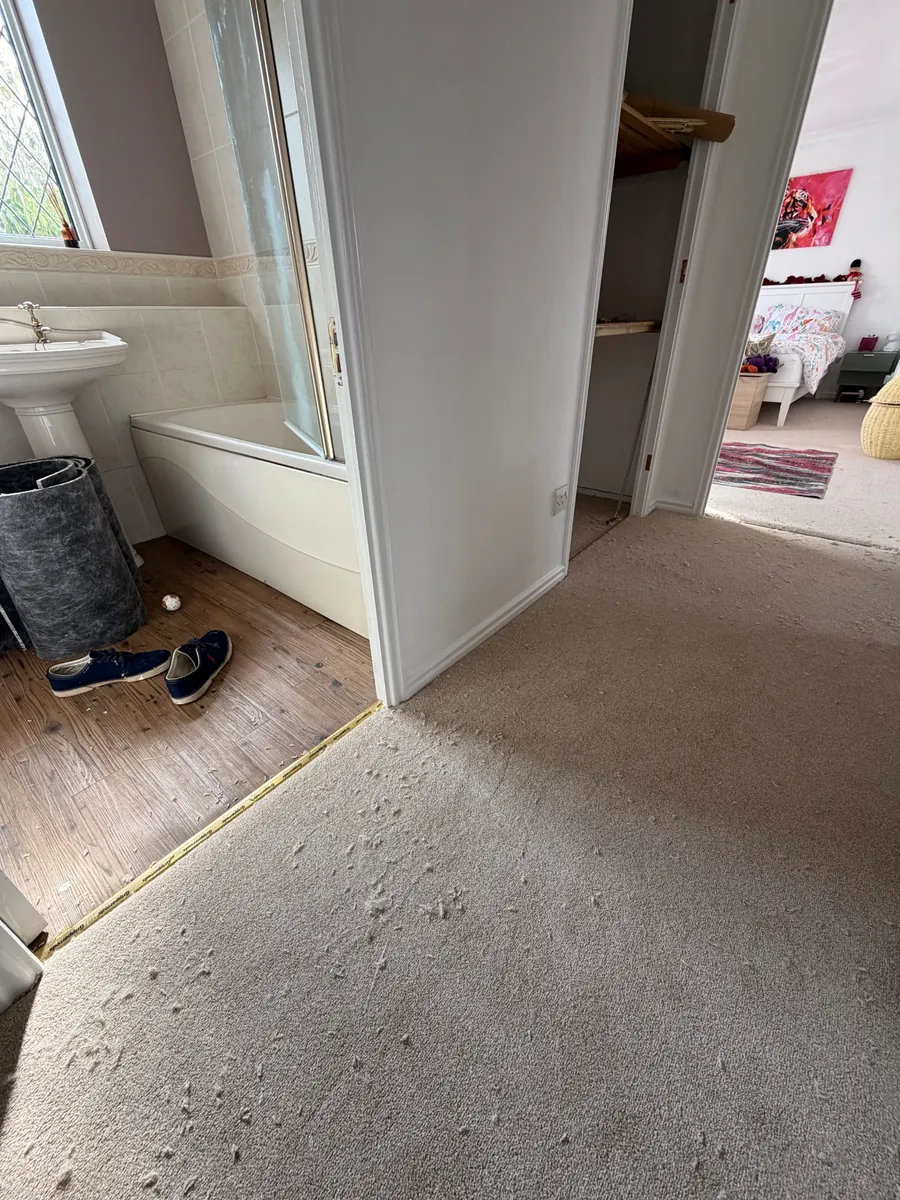 Landing carpet fitted up to the bathroom doorway in Yarm