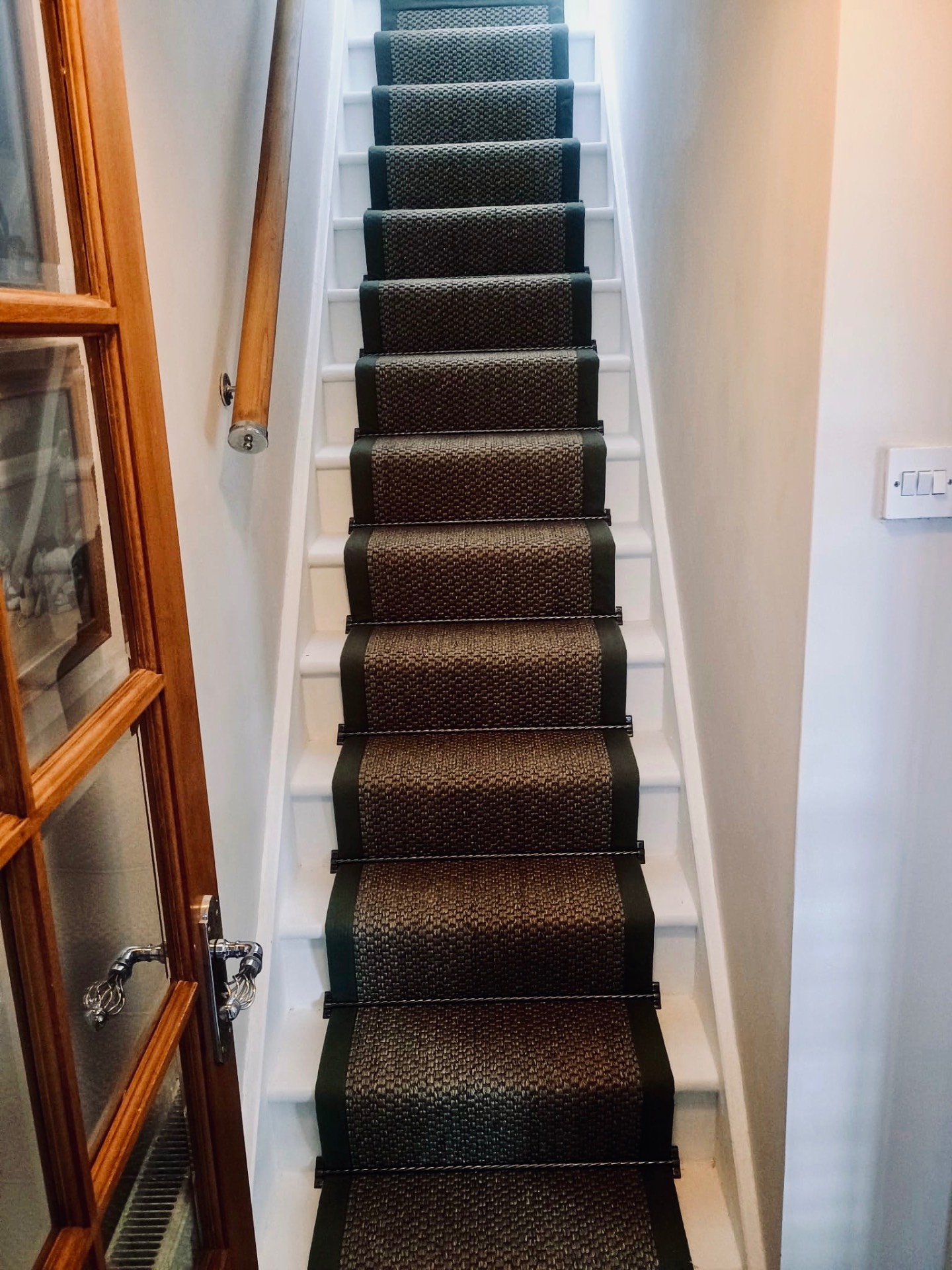 Stair runner with brass rods — County Durham