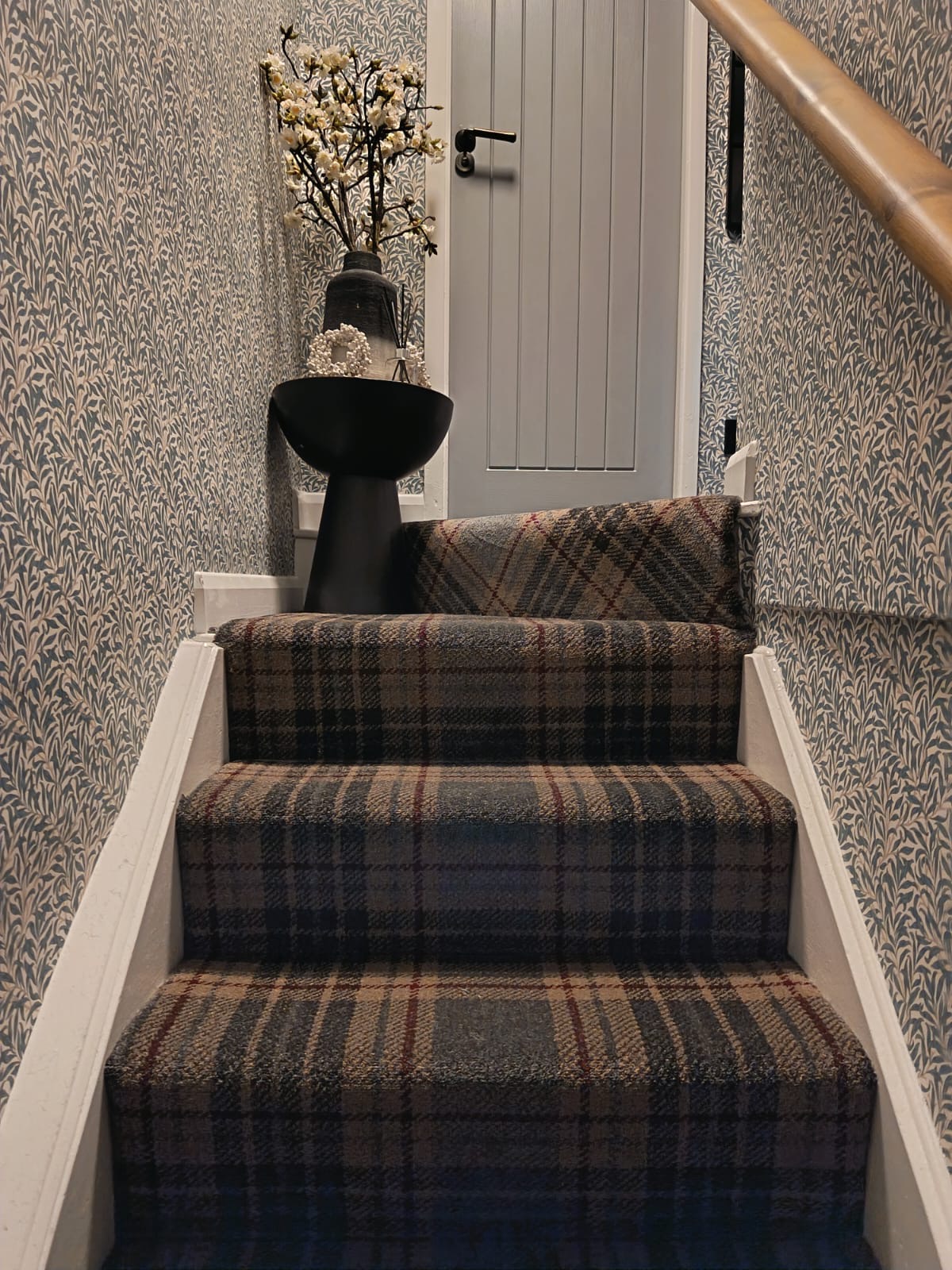 Tartan stair carpet