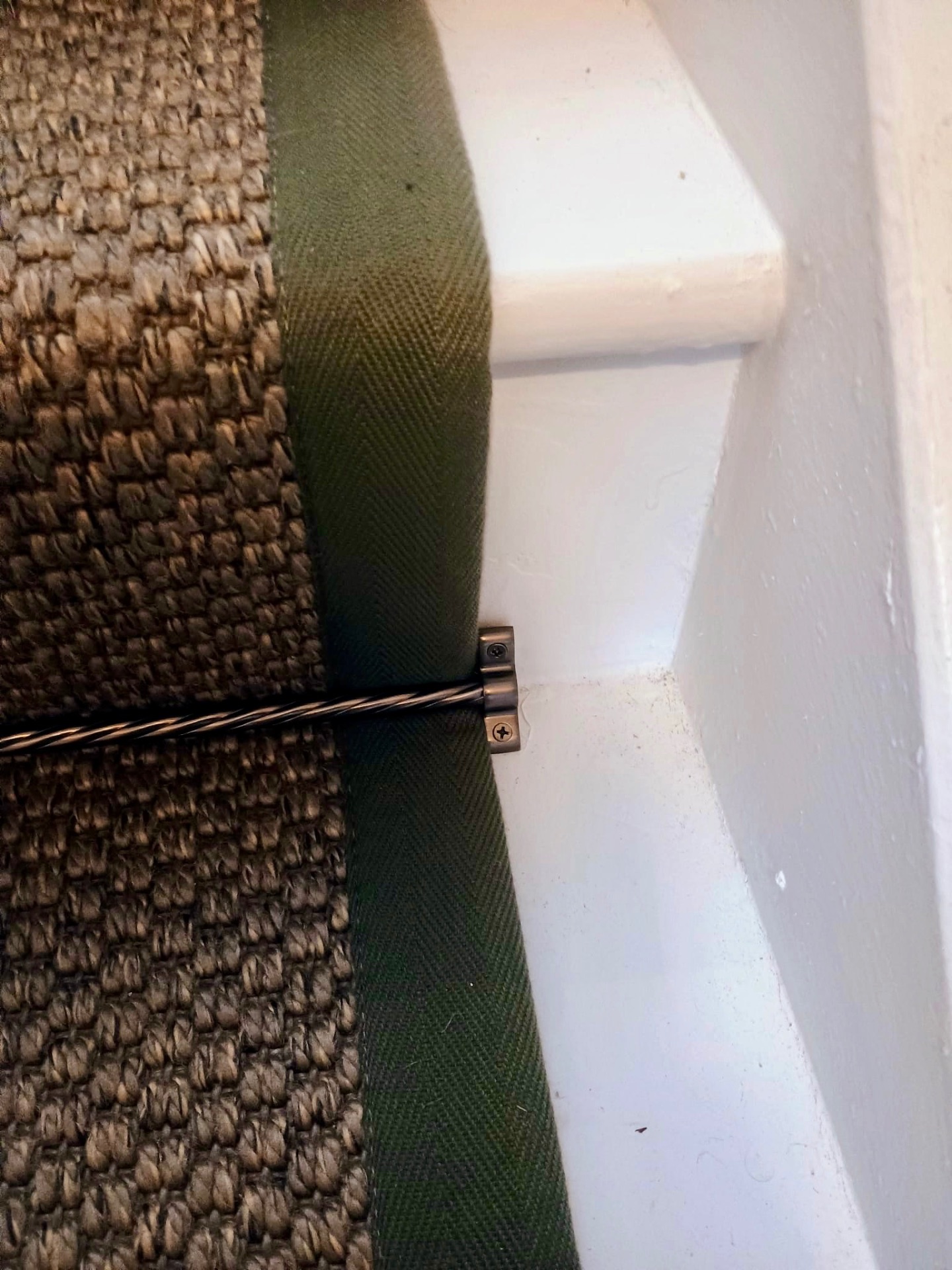 Stair runner rod bracket detail — County Durham