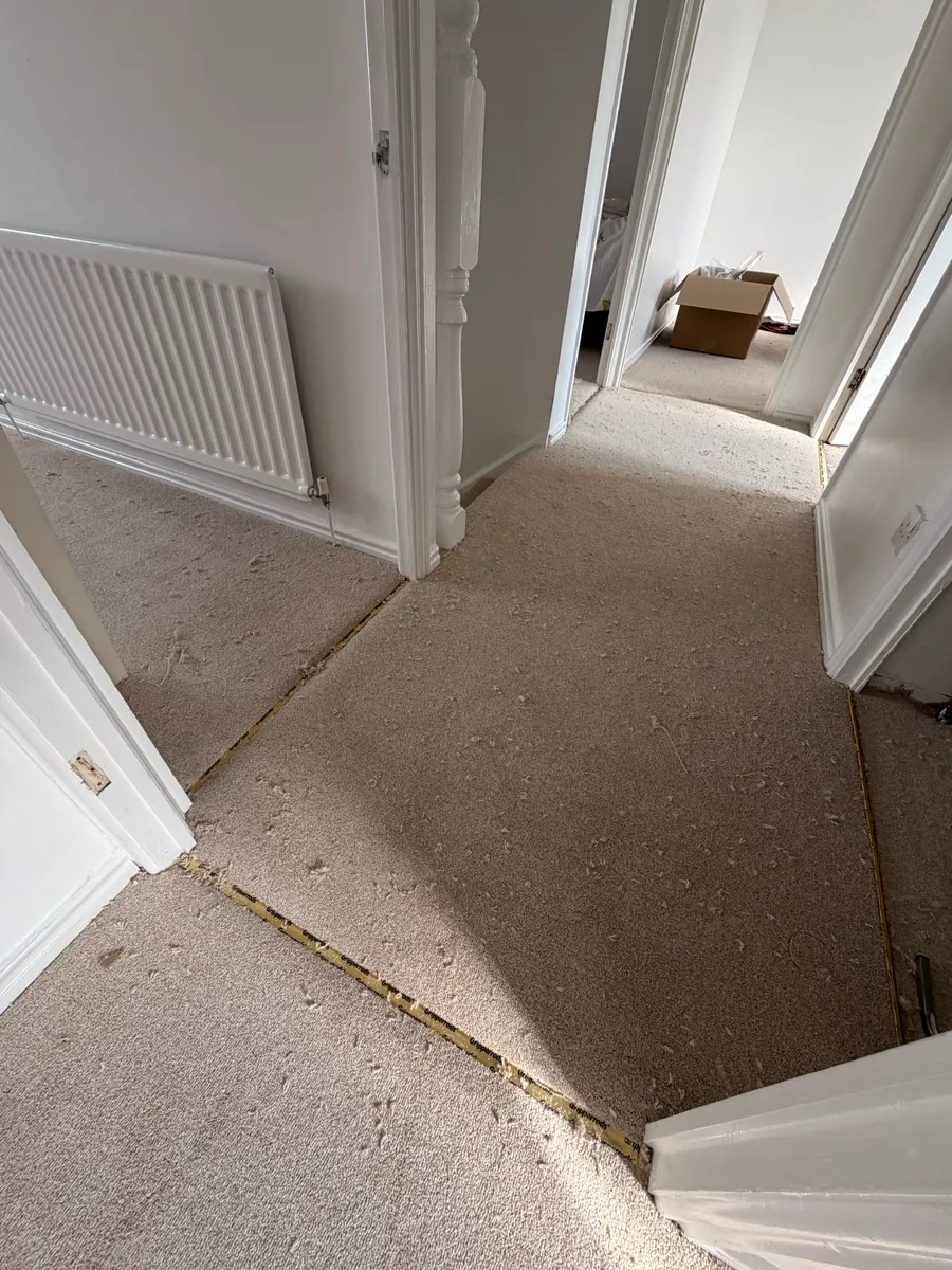 Landing carpet being gripped and fitted in a Yarm house